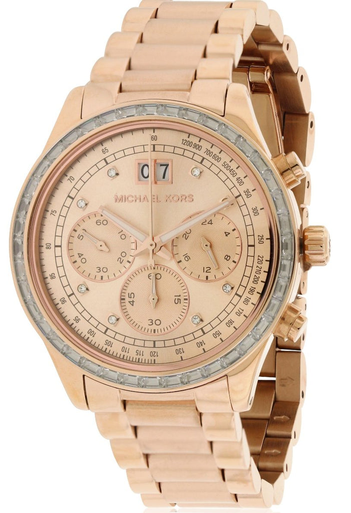 Michael Kors Brinkley Rose Gold Dial Rose Gold Steel Strap Watch for Women - MK6204 Buy Now By Michael Kors