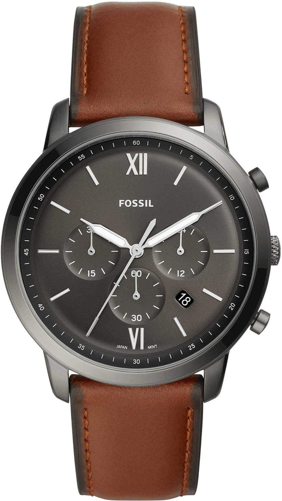 Fossil Neutra Chronograph Grey Dial Brown Leather Strap Watch for Men - FS5512 Buy Now By Fossil