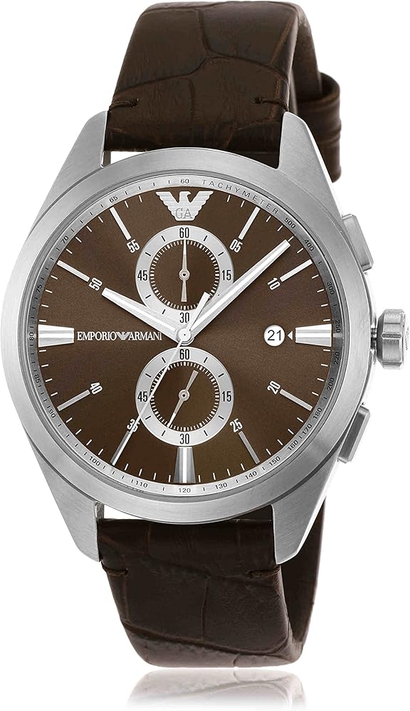 Emporio Armani Claudio Chronograph Brown Dial Brown Leather Strap Watch For Men - AR11482 Buy Now By Emporio Armani
