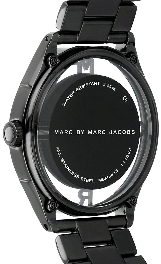 Marc Jacobs Tether Transparent Black Dial Black Steel Strap Watch for Women - MBM3415 Buy Now By Marc Jacobs