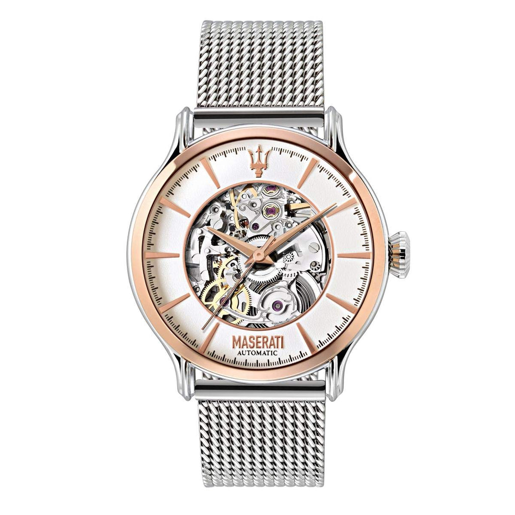 Maserati Epoca Automatic White Dial Silver Mesh Bracelet Watch For Men - R8823118001 Buy Now By Maserati
