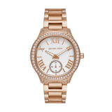 Michael Kors Sage Three-Hand Mother of Pearl White Dial Rose Gold Steel Strap Watch for Women - MK4806 Buy Now By Michael Kors