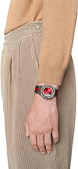 Gucci Grip Quartz Chronograph Red Dial Two Tone NATO Strap Watch for Men - YA157304 Buy Now By Gucci
