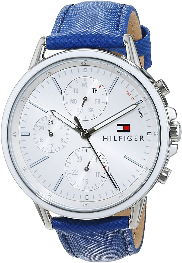 Tommy Hilfiger Carly Silver Dial Blue Leather Strap Watch for Women - 1781791 Buy Now By Tommy Hilfiger