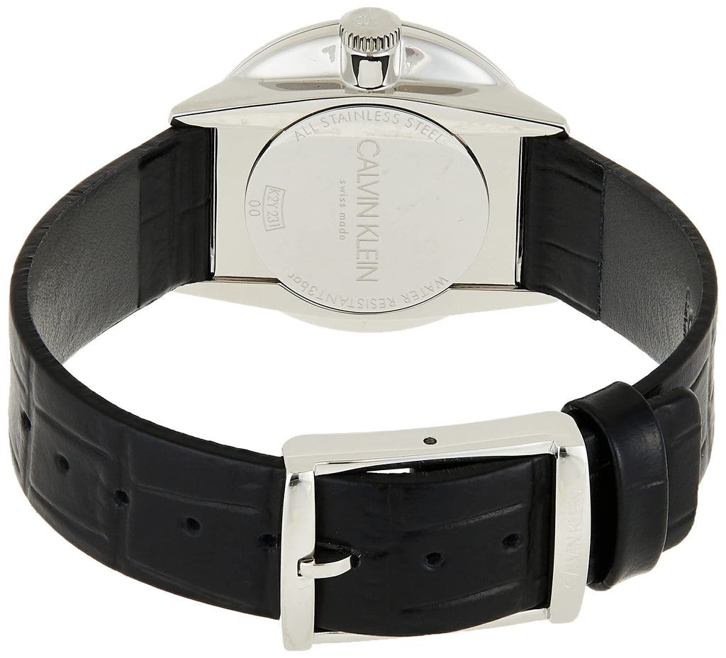 Calvin Klein Accent Black Dial Black Leather Strap Watch for Women - K2Y231C3 Buy Now By Calvin Klein