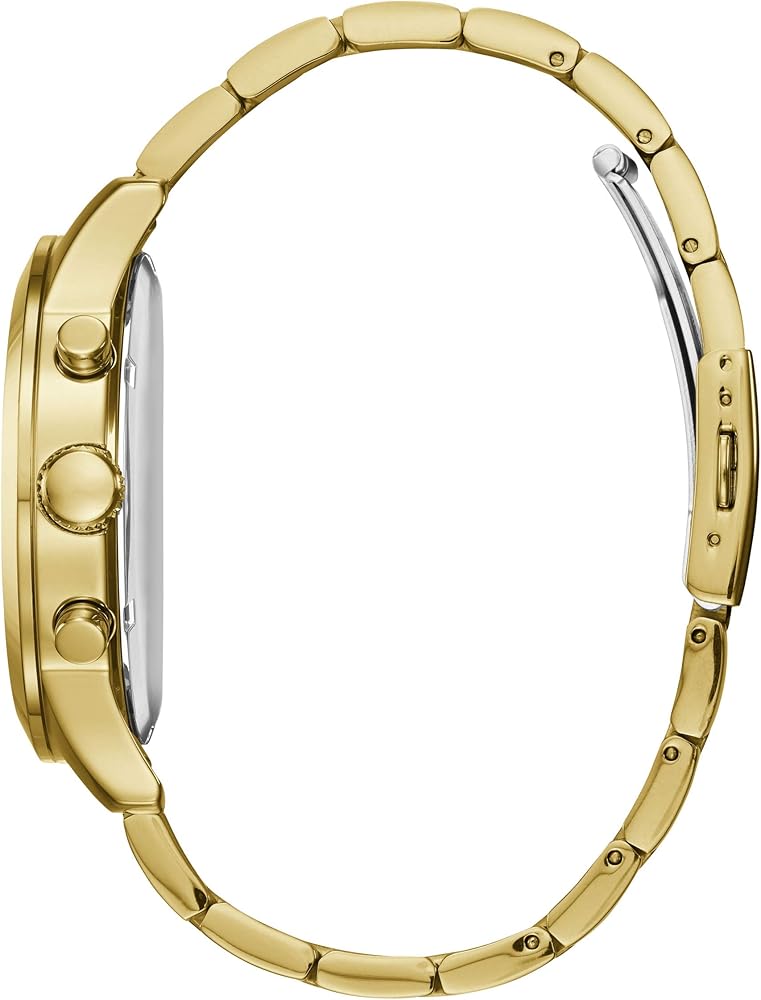 Guess Atlas Chronograph Gold Dial Gold Steel Strap Watch For Men - W0668G4 Buy Now By Guess