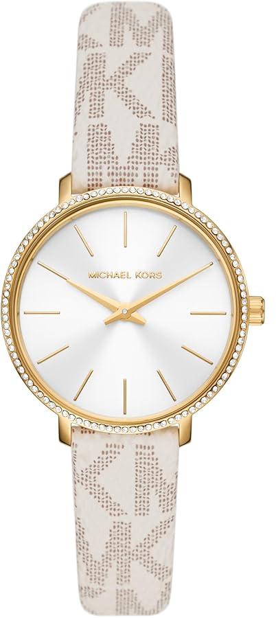 Michael Kors Pyper Quartz Silver Dial White Leather Strap Watch For Women - MK1037 Buy Now By Michael Kors