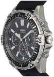 Fossil Garrett Chronograph Black Dial Black Rubber Strap Watch for Men - FS5624 Buy Now By Fossil