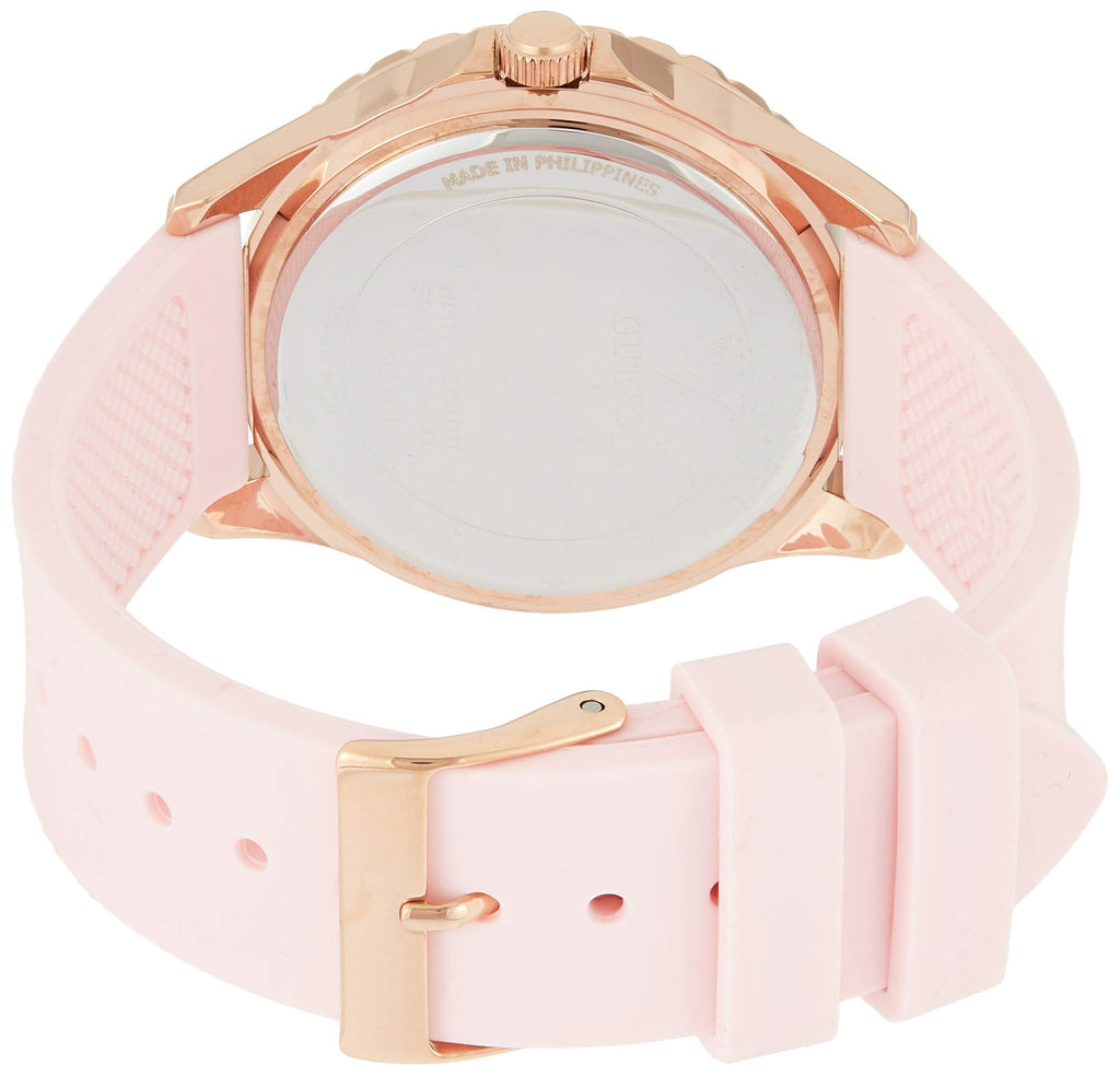 Guess Sparkling Diamonds Pink Dial Pink Rubber Strap Watch for Women - W0032L9 Buy Now By Guess