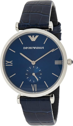 Emporio Armani Gianni T Bar Quartz Blue Dial Blue Leather Strap Watch For Men - AR11300 Buy Now By Emporio Armani