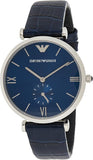 Emporio Armani Gianni T Bar Quartz Blue Dial Blue Leather Strap Watch For Men - AR11300 Buy Now By Emporio Armani