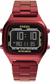 Fossil Retro Analog-Digital Black Dial Red Steel Strap Watch for Men - FS5897 Buy Now By Fossil