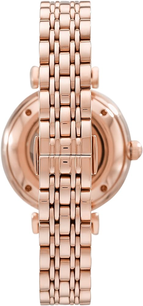 Emporio Armani Gianni T-Bar Silver Dial Rose Gold Steel Strap Watch For Women - AR60023 Buy Now By Emporio Armani