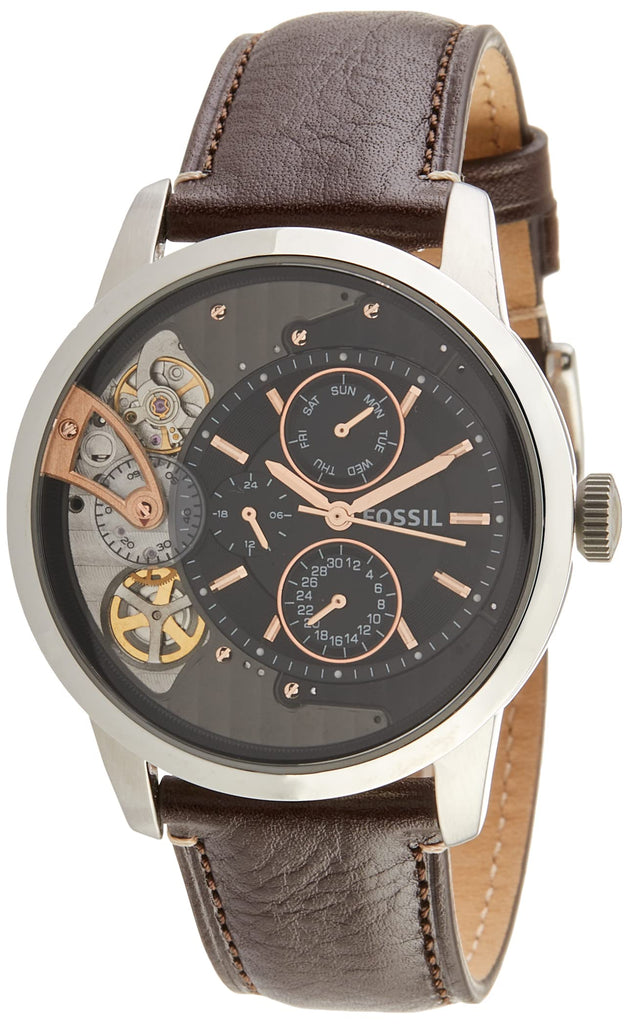 Fossil Townsman Automatic Black Dial Brown Leather Strap Watch for Men - ME1163 Buy Now By Fossil