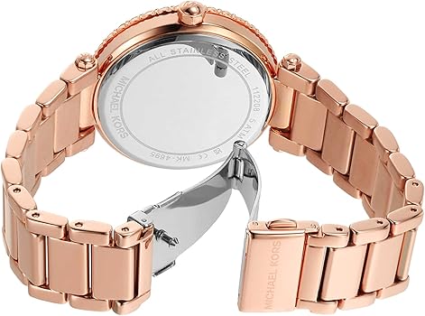 Michael Kors Parker Three-Hand Mother of Pearl White Dial Rose Gold Steel Strap Watch For Women - MK4695 Buy Now By Michael Kors