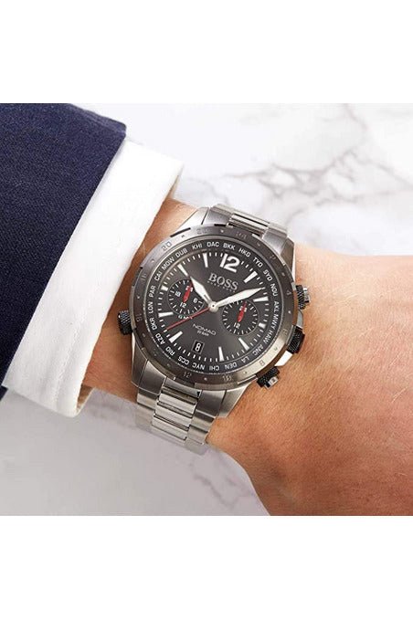Hugo Boss Nomad Grey Dial Silver Steel Strap Watch for Men - 1513774 Buy Now By Hugo Boss