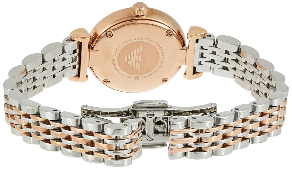 Emporio Armani Gianni T Bar Pink Dial Two Tone Steel Strap Watch For Women - AR11223 Buy Now By Emporio Armani