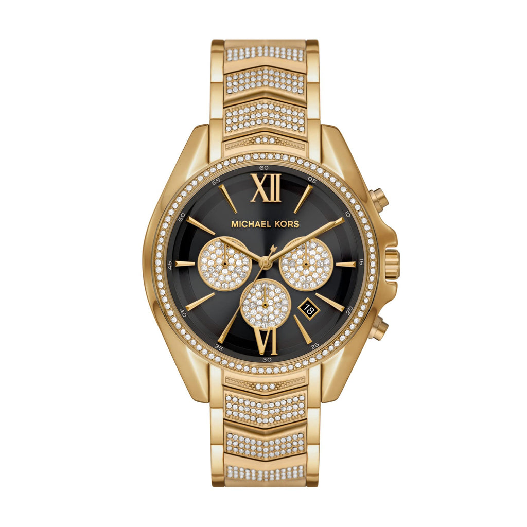 Michael Kors Whitney Chronograph Black Dial Gold Steel Strap Watch for Women - MK7224 Buy Now By Michael Kors