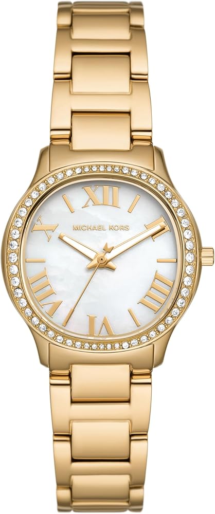 Michael Kors Sage Analog White Dial Gold Steel Strap Watch for Women - MK4822 Buy Now By Michael Kors