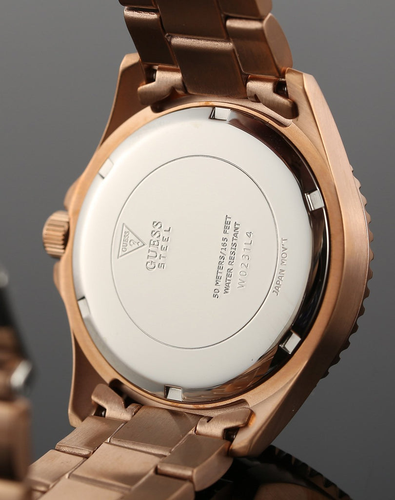 Guess BFF Multifunction Rose Gold Dial Rose Gold Steel Strap Watch for Women - W0231L4 Buy Now By Guess
