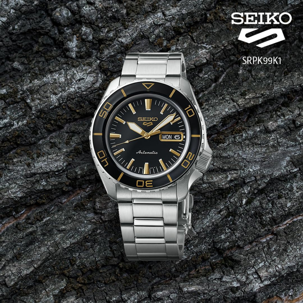 Seiko 5 Sport Automatic SKX Series Black Dial Silver Steel Strap Watch for Men - SRPK99K1 Buy Now By Seiko