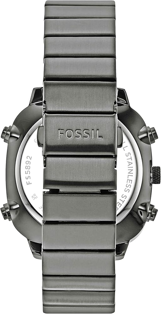 Fossil Retro Analog-Digital Black Dial Grey Steel Strap Watch for Men - FS5892 Buy Now By Fossil