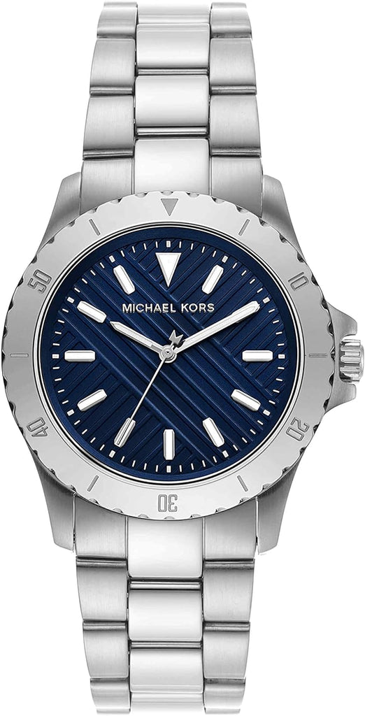 Michael Kors Everest Three-Hand Blue Dial Silver Steel Strap Watch For Men - MK9079 Buy Now By Michael Kors