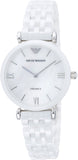 Emporio Armani Giannti T Bar Quartz Mother of Pearl Dial White Steel Strap Watch For Women - AR1485 Buy Now By Emporio Armani