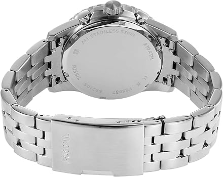 Fossil FB-01 Chronograph Black Dial Silver Steel Strap Watch for Men - FS5864 Buy Now By Fossil