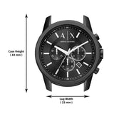 Armani Exchange Banks Chronograph Black Dial Black Steel Strap Watch For Men - AX1722 Buy Now By Armani Exchange