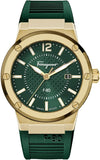 Salvatore Ferragamo F-80 Classic Green Dial Green Rubber Strap Watch for Men - SFHY02022 Buy Now By Salvatore Ferragamo