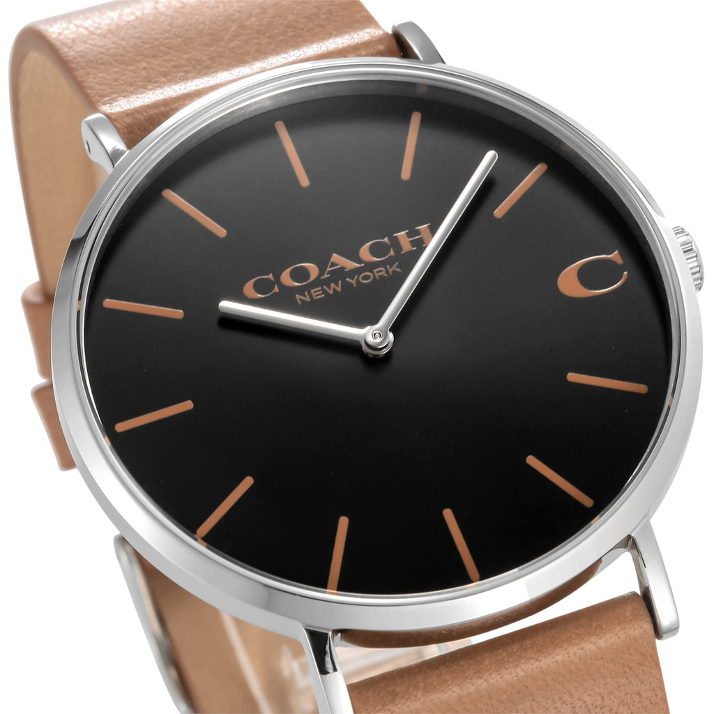 Coach Charles Black Dial Brown Leather Strap Watch for Men - 14602155 Buy Now By Coach