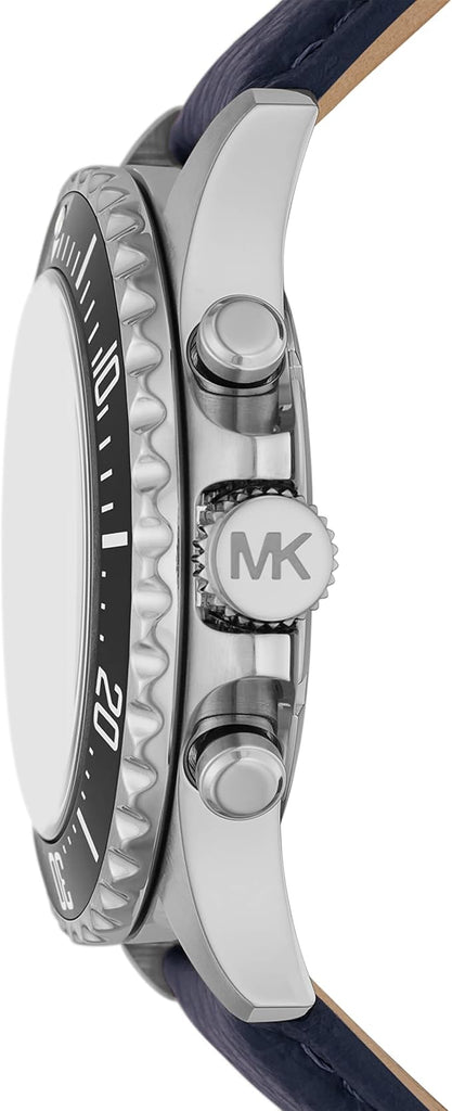 Michael Kors Everest Chronograph Black Dial Blue Leather Strap Watch For Men - MK9091 Buy Now By Michael Kors