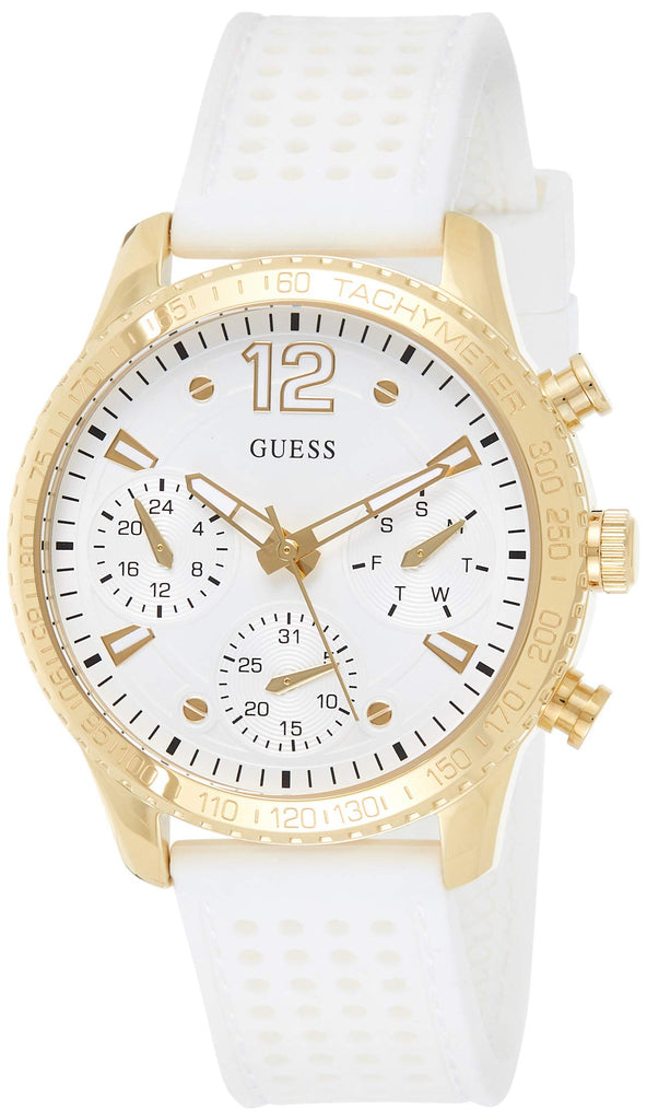 Guess Marina Multifunction White Dial White Rubber Strap Watch for Women - W1025L5 Buy Now By Guess
