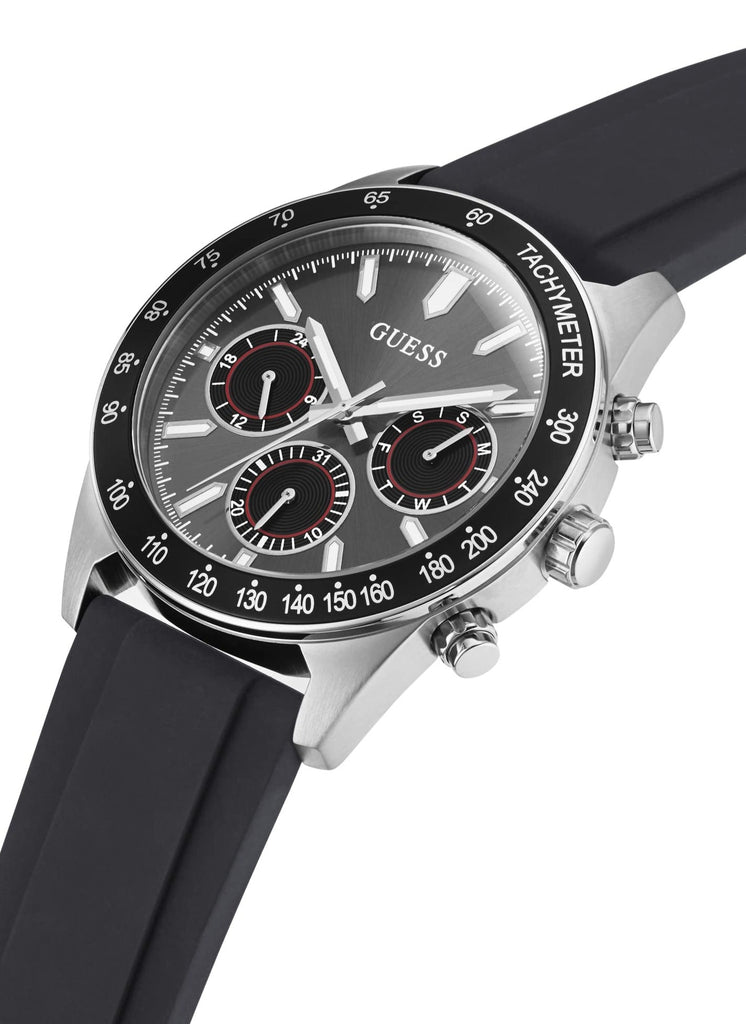 Guess Altitude Chronograph Black Dial Black Rubber Strap Watch for Men - GW0332G1 Buy Now By Guess
