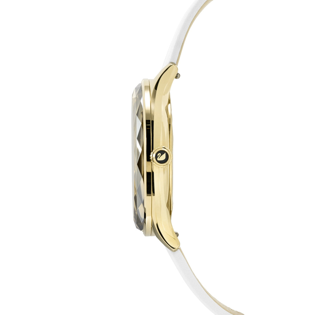 Swarovski Octea Nova Quartz White Dial White Leather Strap Watch for Women - 5295337 Buy Now By Swarovski