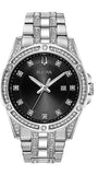 Bulova Crystal Collection Black Dial Silver Steel Strap Watch for Men - 96K104 Buy Now By Bulova