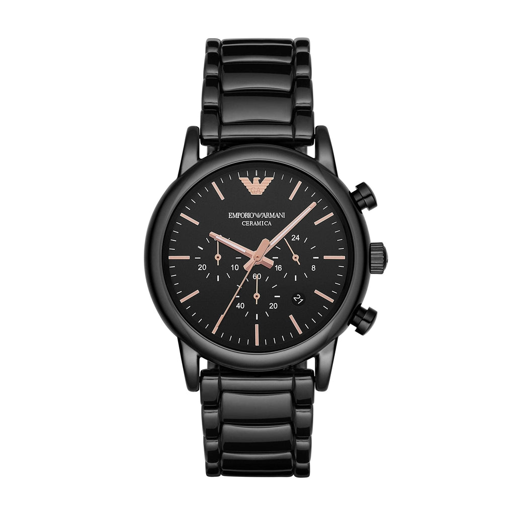 Emporio Armani Luigi Ceramic Chronograph Black Dial Black Strap Watch For Men - AR1509 Buy Now By Emporio Armani
