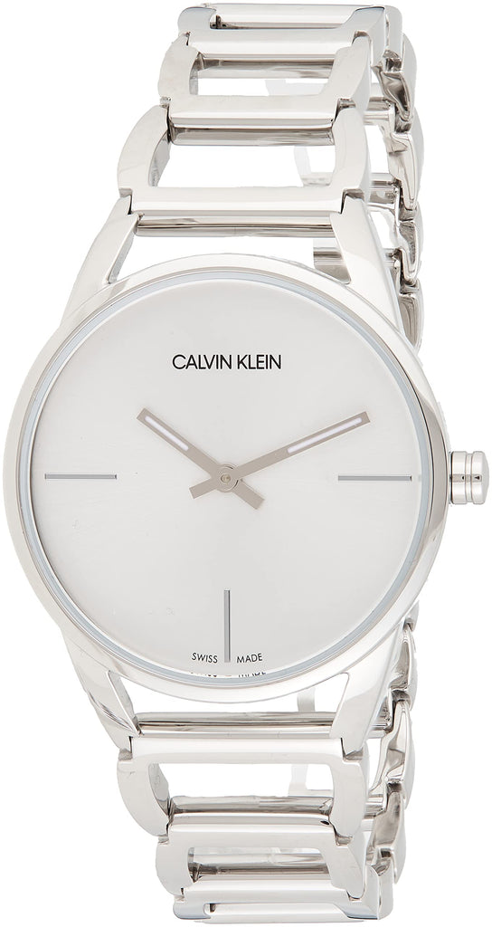 Calvin Klein Stately White Dial Silver Steel Strap Watch for Women - K3G23126 Buy Now By Calvin Klein