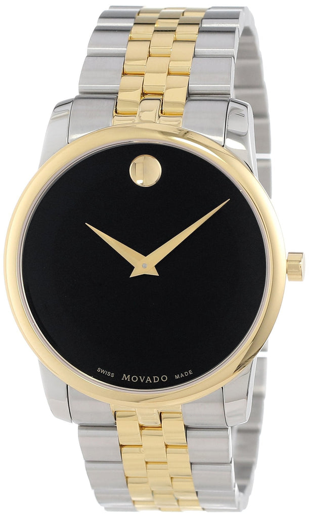 Movado Museum Classic Black Dial Two Tone Steel Strap Watch For Women - 0606605 Buy Now By Movado