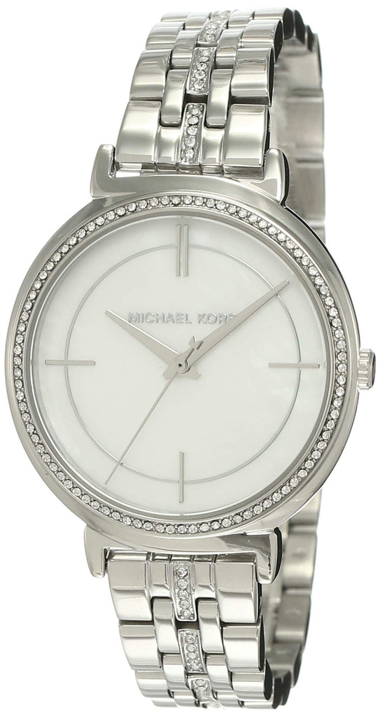 Michael Kors Cinthia White Mother of Pearl Dial Silver Steel Strap Watch for Women for Women - MK3641 Buy Now By Michael Kors