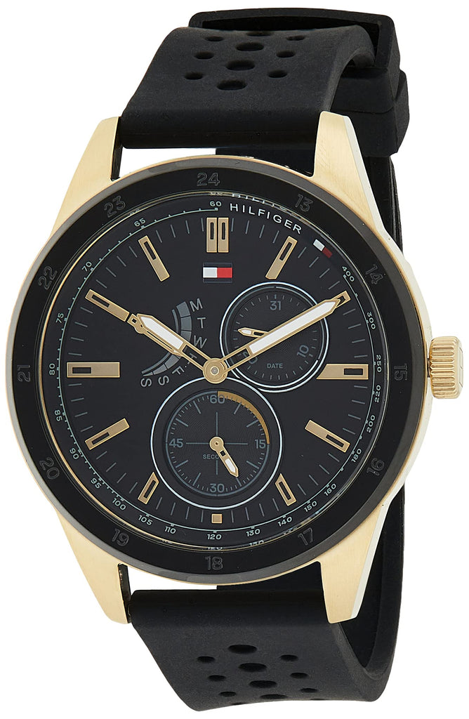 Tommy Hilfiger Austin Black Dial Black Rubber Strap Watch for Men - 1791636 Buy Now By Tommy Hilfiger