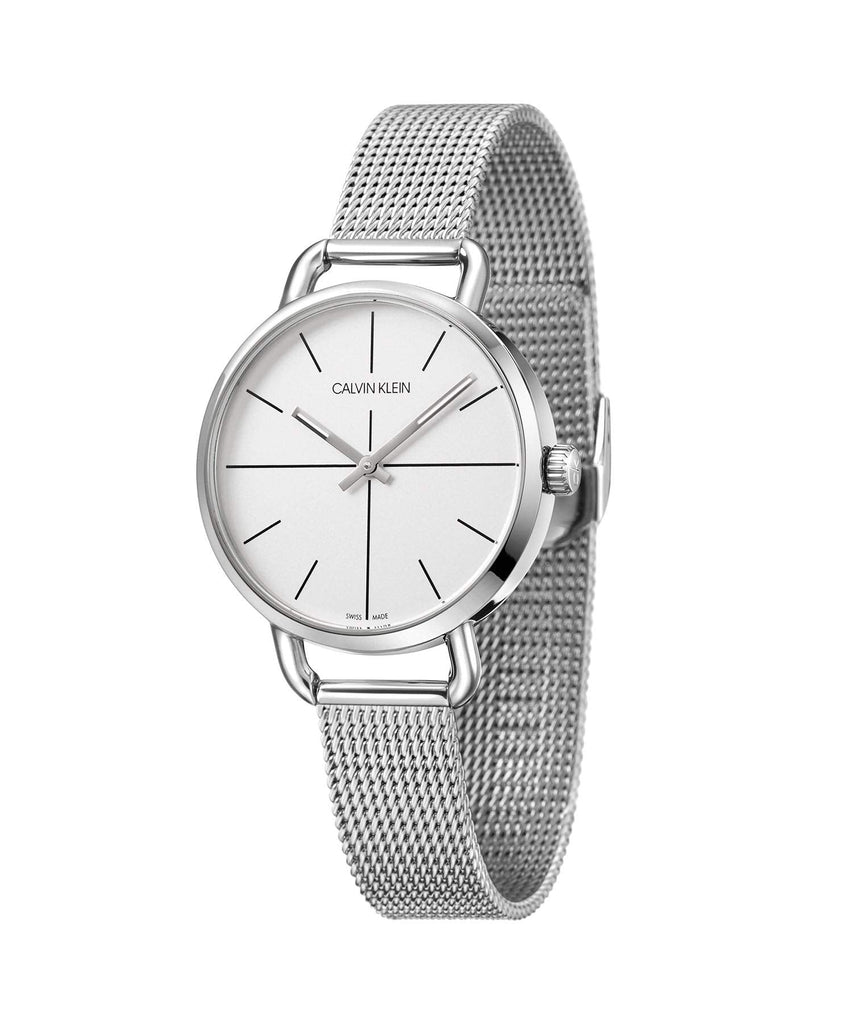 Calvin Klein Even White Dial Silver Mesh Bracelet Watch for Women - K7B23126 Buy Now By Calvin Klein