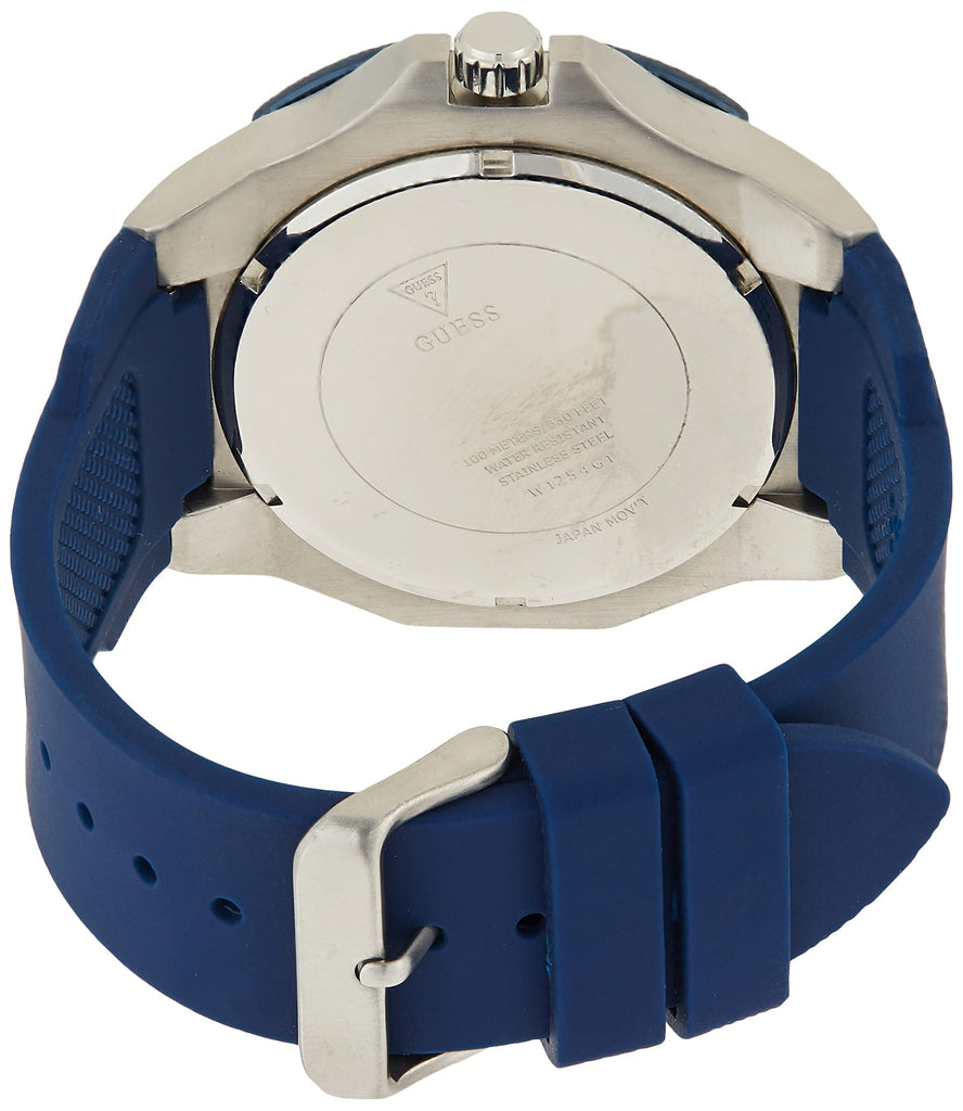 Guess Genesis Multi Function Analog Blue Dial Blue Rubber Strap Watch For Men - W1254G1 Buy Now By Guess