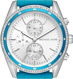 Michael Kors Hadyn Analog Silver Dial Blue Rubber Strap Watch for Women - MK7485 Buy Now By Michael Kors