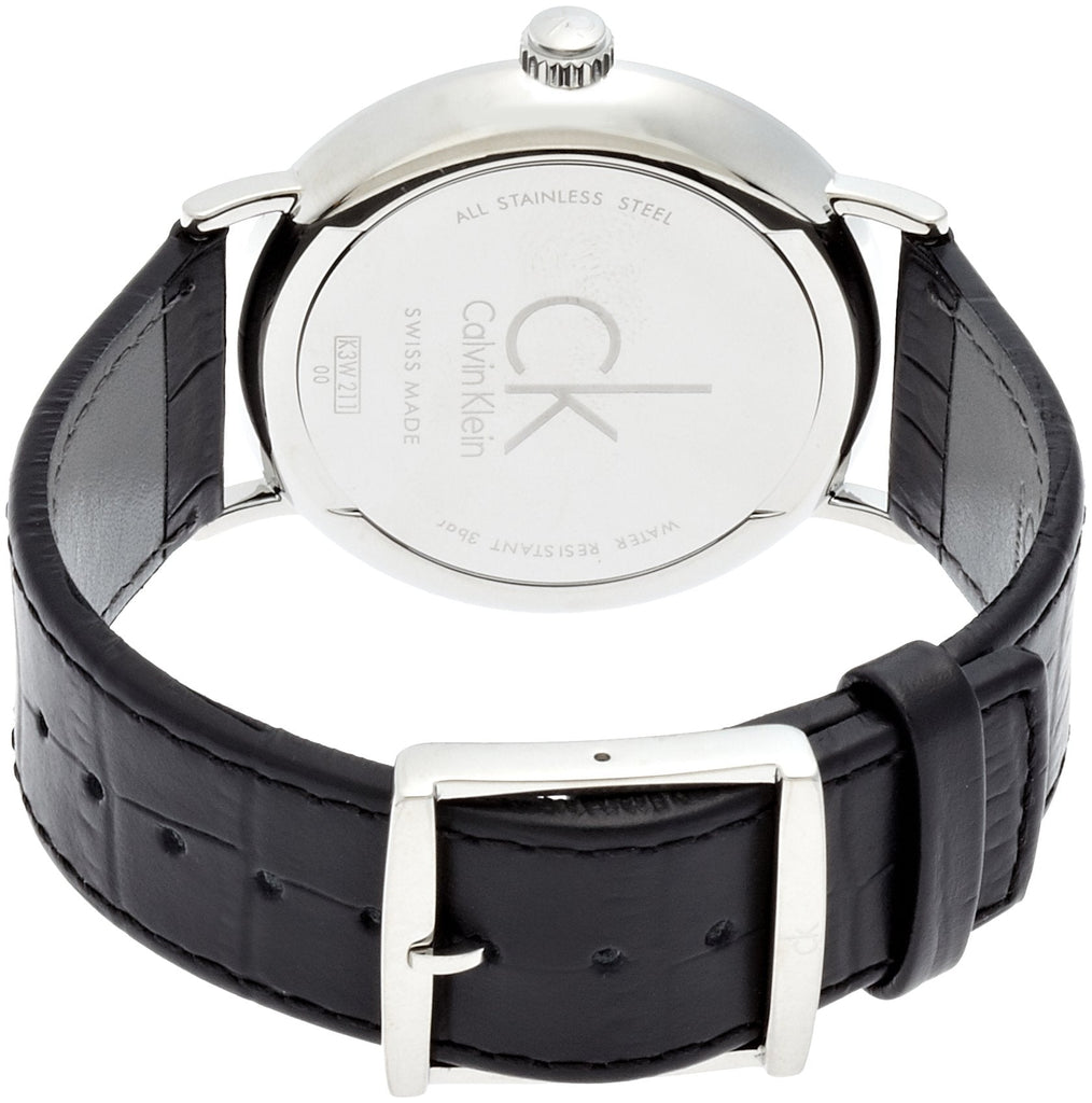 Calvin Klein Surround Black Dial Black Leather Strap Watch for Men - K3W211C1 Buy Now By Calvin Klein