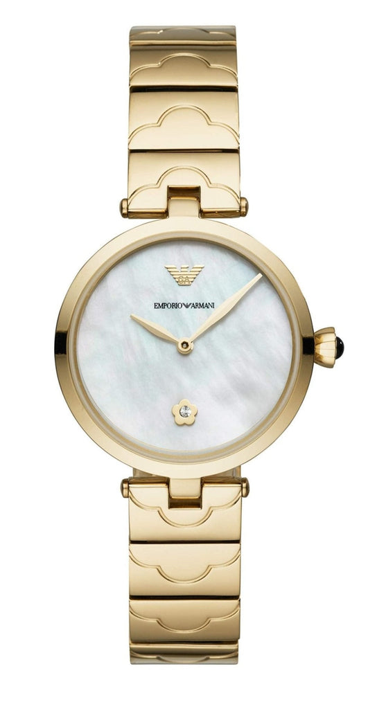 Emporio Armani Arianna Mother of Pearl Dial Gold Steel Strap Watch For Women - AR11198 Buy Now By Emporio Armani