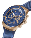 Guess Poseidon Chronograph Blue Dial Blue Silicone Strap Watch For Men - GW0425G3 Buy Now By Guess
