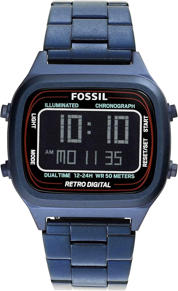 Fossil Retro Analog-Digital Black Dial Blue Steel Strap Watch for Men - FS5896 Buy Now By Fossil