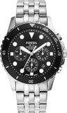 Fossil FB-01 Chronograph Black Dial Silver Steel Strap Watch for Men - FS5837 Buy Now By Fossil